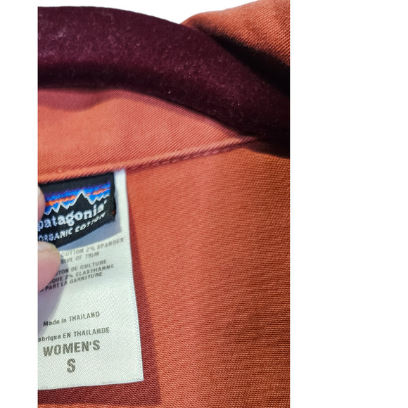 Patagonia S Rust Orange Organic Cotton Trench Coat Gorpcore Classic Staple - Picture 3 of 3